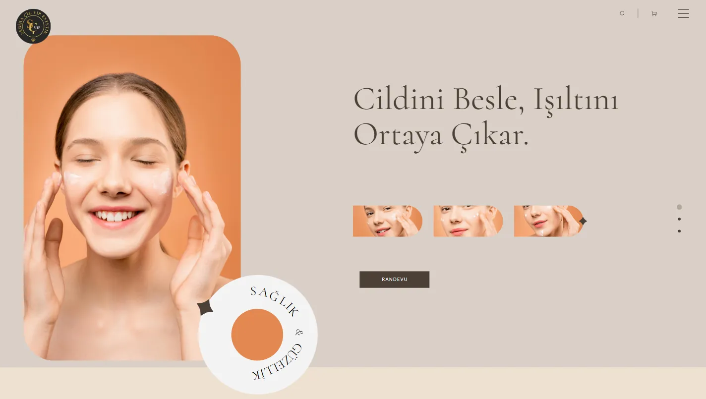 Sebiha Çil VIP Estetik web sitesinin bilgisayar görünümü